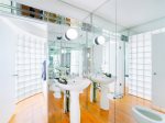 Master bath vanity with Italian Murano glass art